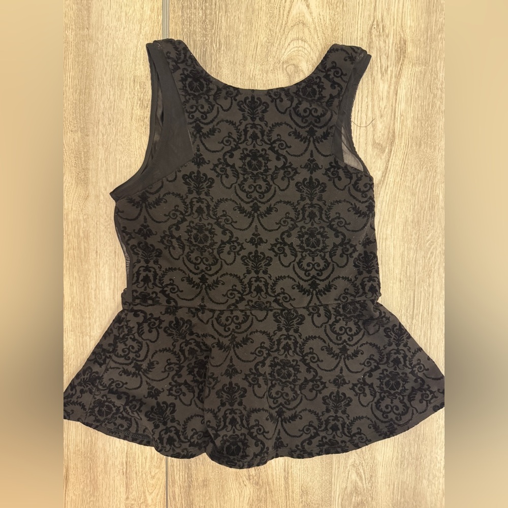 Elegant Black Lace Peplum Top